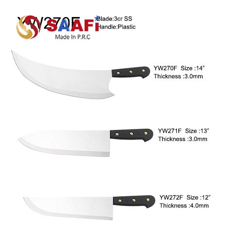 Black Plastic Handle Chopping Knife Set – Heavy-Duty Chopping Knives