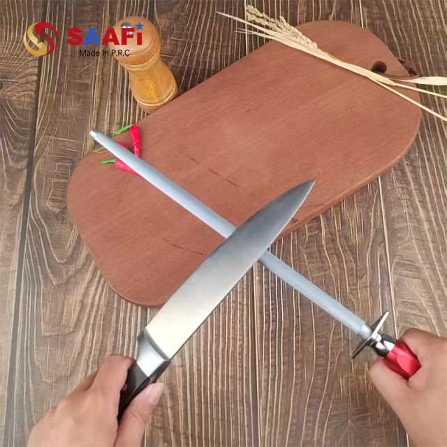 Aluminum Handle Honing Steel – Professional Knife Sharpening Rod for Kitchen Use