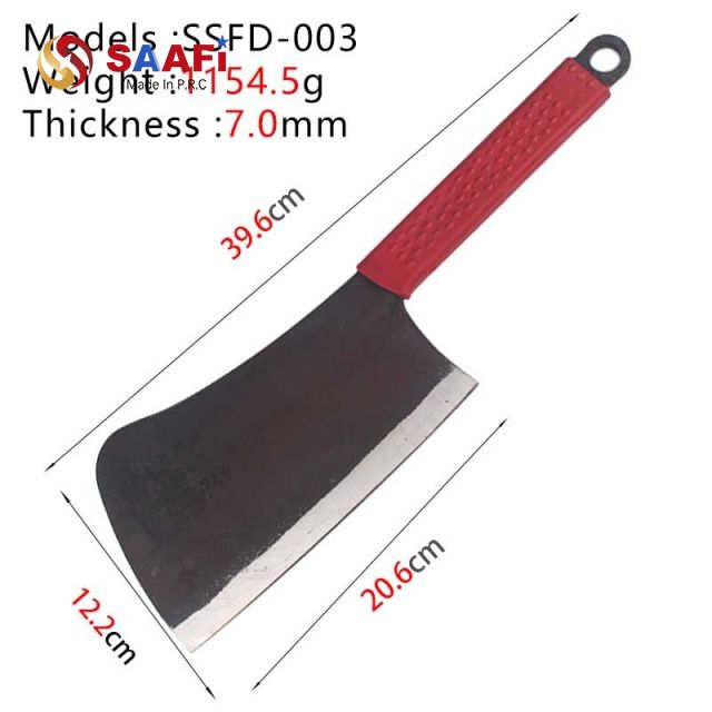 Heavy-Duty Butcher Cleaver Knife with Red Handle – 7mm Thick Blade for Meat Cutting