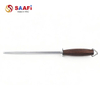 Professional Stainless Steel Honing Steel with Wood Grain Plastic Handle – Kitchen Knife Sharpening Rod
