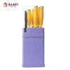 Plastic Handle Kitchen Knife Set with Storage Block – Stainless Steel Chef Knife Set for Home Kitchen