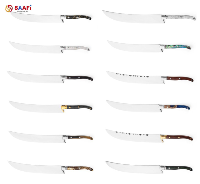 Premium Ham Slicing Knife Long Blade Stainless Steel Meat Carving Knife with Custom Handle