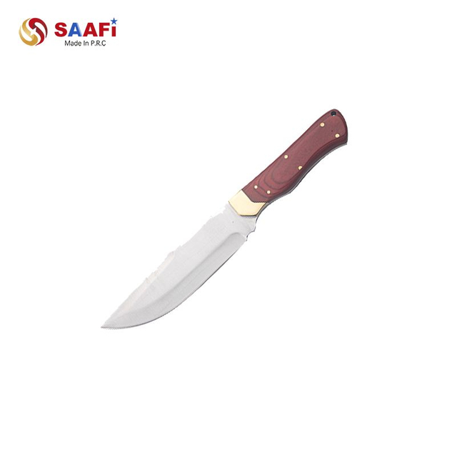 Heavy Duty Full Tang Outdoor Hunting Knife with Wooden Handle – Survival & Camping Fixed Blade