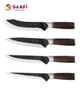 Forged Texture Stainless Steel Chef Knife with Dark Wood Handle for Professional Kitchens