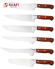 Professional Wood Handle Kitchen Knife Set for Butcher, Chef, Slicing And Utility Use
