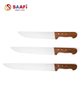 Professional Stainless Steel Slicing Knife with Wooden Handle for Commercial Kitchen & Butcher Use