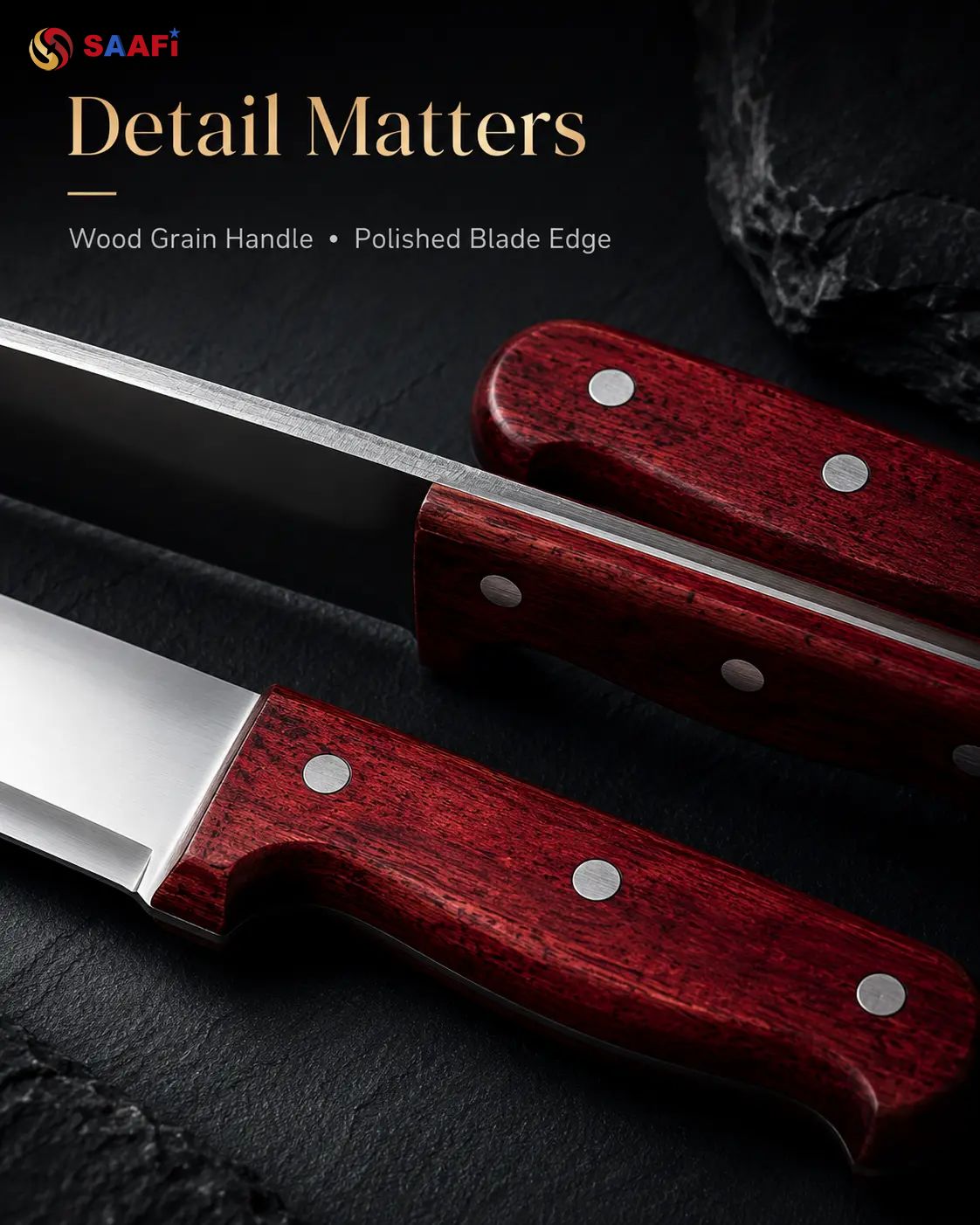 Professional Wood Handle Butcher Knife Series for Commercial Kitchen And Wholesale Supply