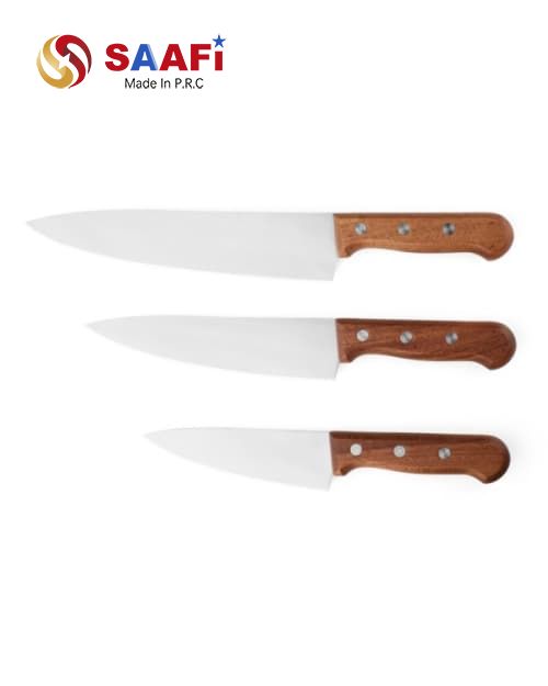 Wood Handle Chef Knife Set for Wholesale And Commercial Kitchen Use