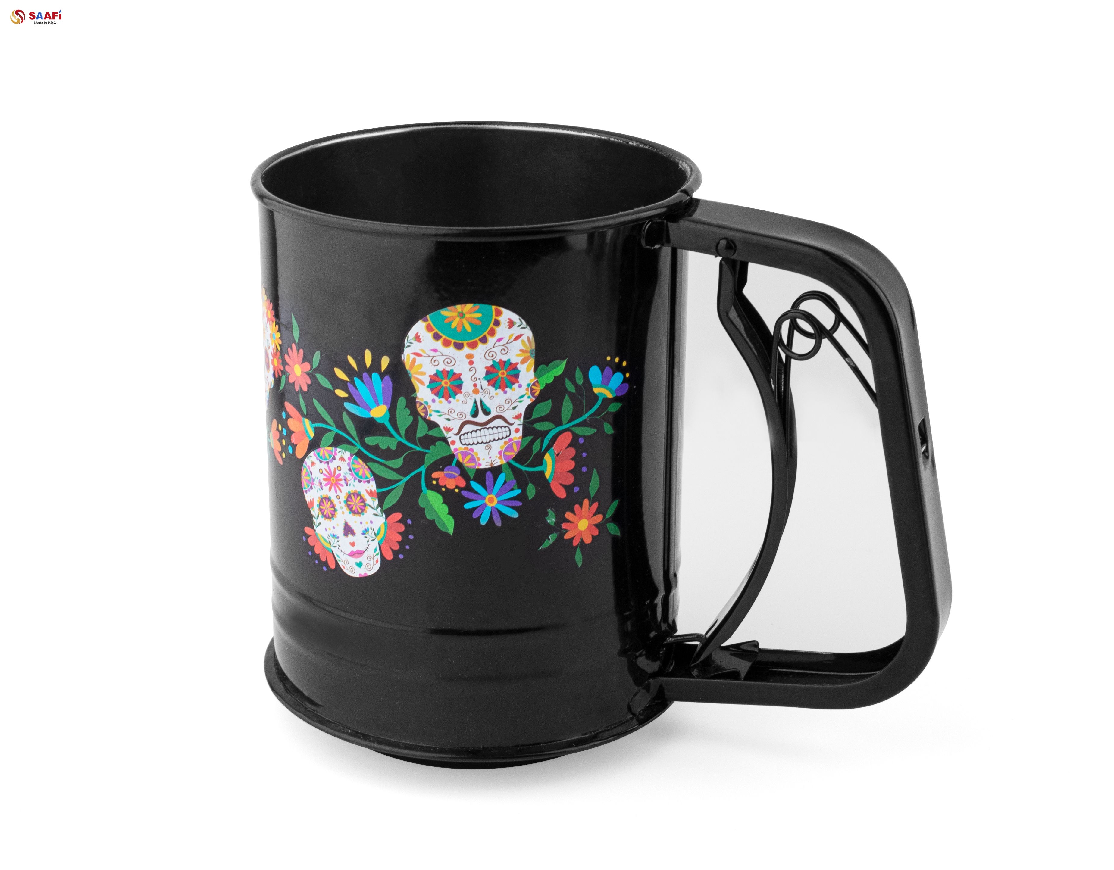 Red Handheld Flour Sifter with Holiday Snowflake Design – Stainless Steel Baking Sieve