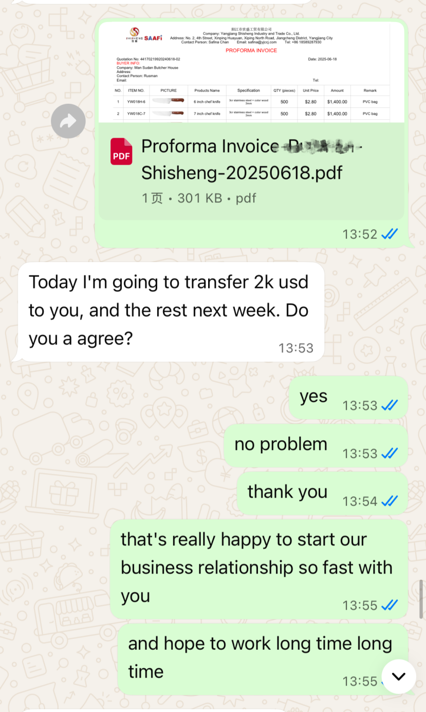 The client wishes to submit a deposit to enter into a partnership with us.