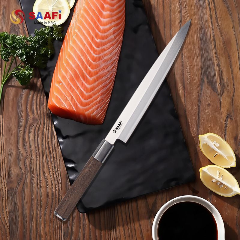 Japanese Style Sashimi Knife with Wooden Handle – Professional Sushi & Fillet Knife