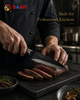 Forged Texture Stainless Steel Chef Knife with Dark Wood Handle for Professional Kitchens