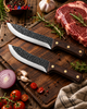 Professional Hammered Stainless Steel Kitchen Knives with Wooden Handle for Butcher And Commercial Use