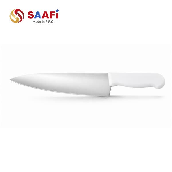 Professional Stainless Steel Chef Knife with Ergonomic White Handle – Razor Sharp Kitchen Knife for Meat & Vegetables