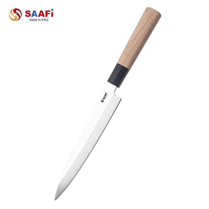 Japanese Style Sashimi Knife – Long Blade Sushi & Fish Slicing Knife with Wooden Handle