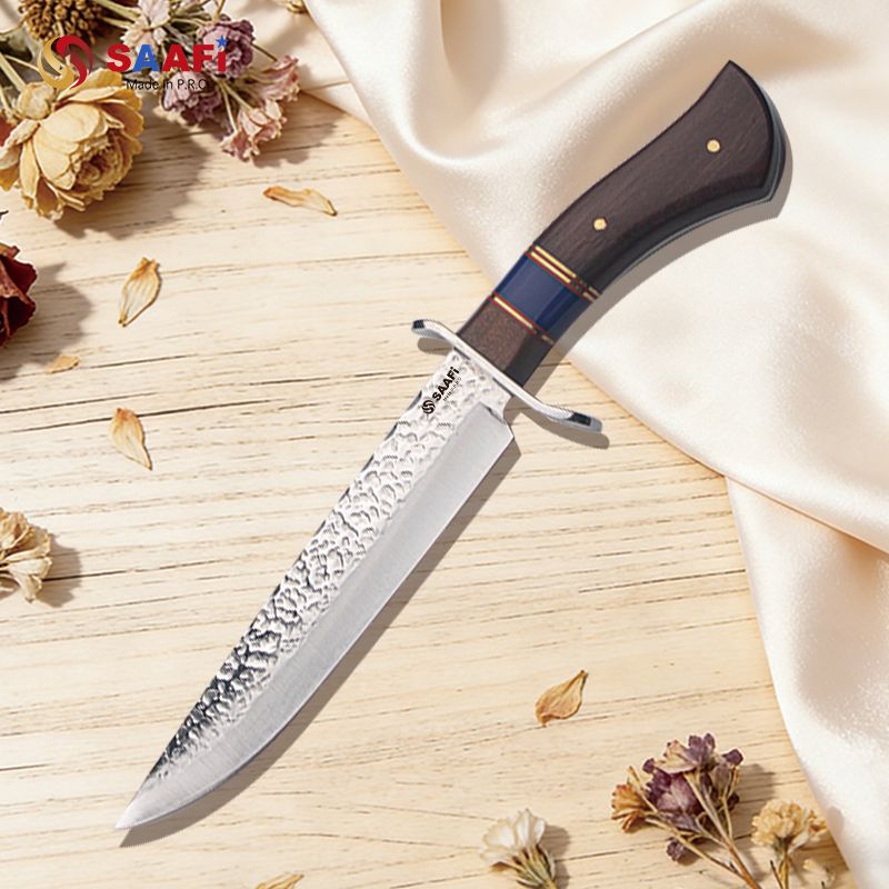 High Carbon Steel Hunting Knife with Wooden Handle Fixed Blade Outdoor Survival Knife