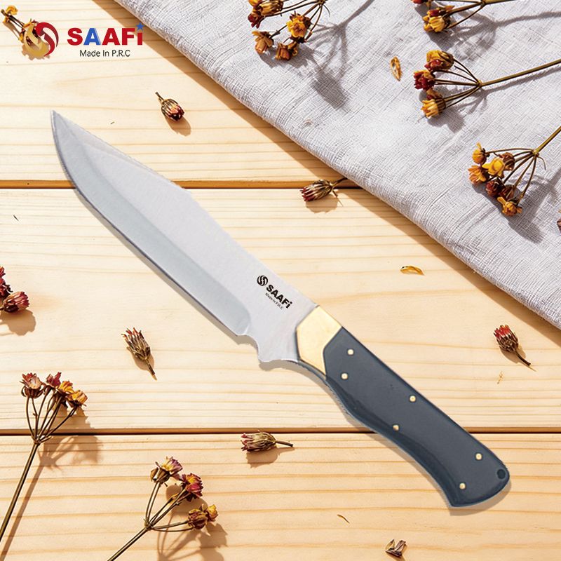 Heavy Duty Fixed Blade Hunting Knife with Wooden Handle for Outdoor Survival