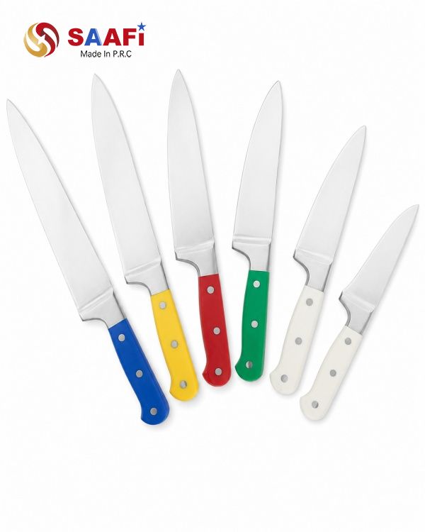 Colorful Handle Stainless Steel Kitchen Knife Set for Commercial and Household Use