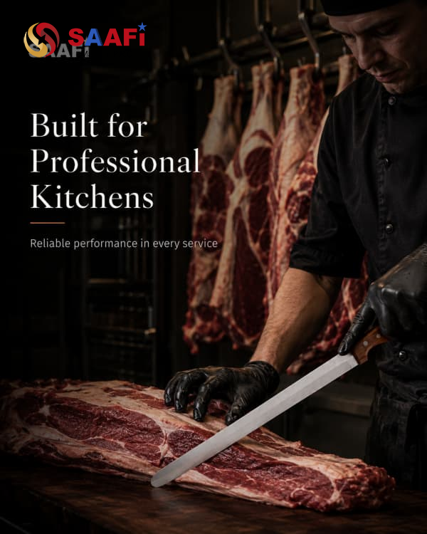 Professional Wood Handle Long Slicing Knife for Meat Cutting And Commercial Kitchen Use 10 SEO Keywords