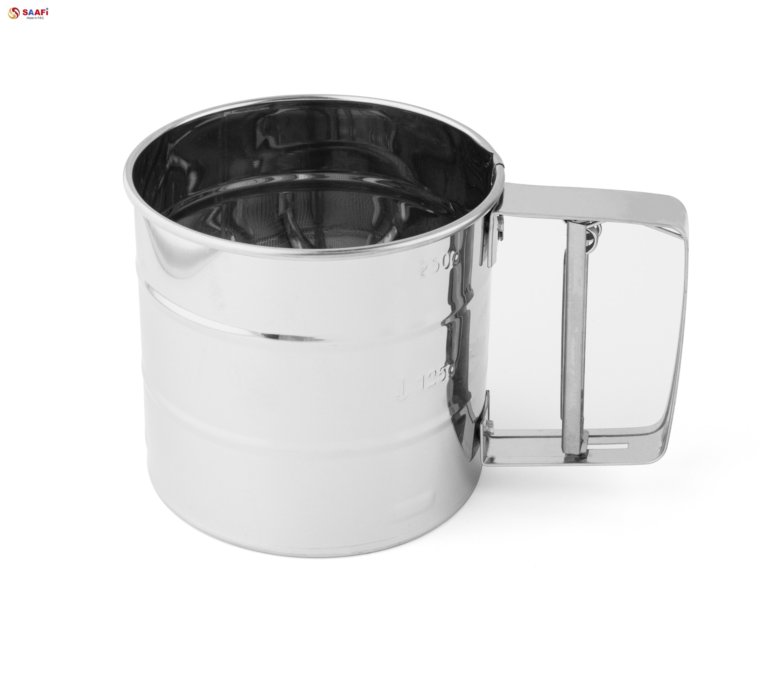 Red Handheld Flour Sifter with Holiday Snowflake Design – Stainless Steel Baking Sieve