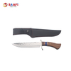 Hand Forged Damascus Pattern Hunting Knife with Wooden Handle And Guard – Outdoor Survival Fixed Blade Knife