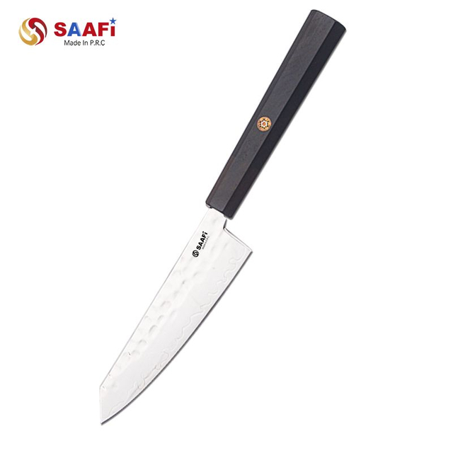 Japanese Santoku Knife with Hammered Blade And Wooden Handle – Multi-Purpose Kitchen Knife Supplier