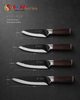 Forged Texture Stainless Steel Chef Knife with Dark Wood Handle for Professional Kitchens