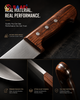 Professional Stainless Steel Slicing Knife with Wooden Handle for Commercial Kitchen & Butcher Use
