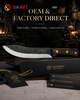 Professional Hammered Stainless Steel Kitchen Knives with Wooden Handle for Butcher And Commercial Use