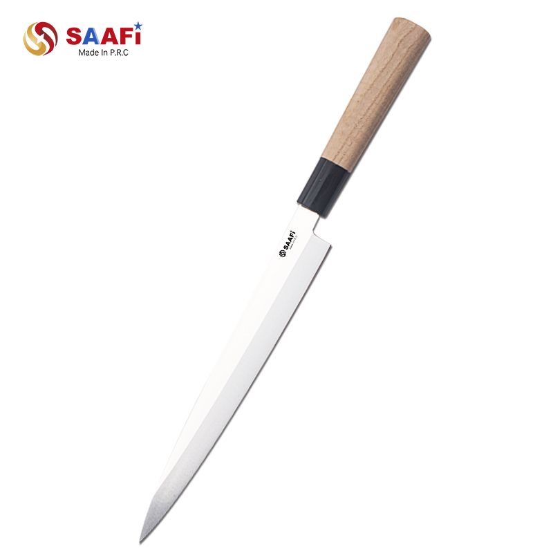 Japanese Style Sashimi Knife – Long Blade Sushi & Fish Slicing Knife with Wooden Handle