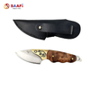 Handmade Fixed Blade Outdoor Knife with Wooden Handle And Leather Sheath for Camping & Hunting