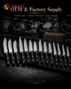 Professional Stainless Steel Chef Knife Series with Wooden Handle for Commercial Kitchen Use