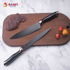 Luxury Black Marble Handle Knife Set with Rotating Acrylic Block And Rose Gold Finish