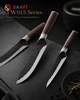 Forged Texture Stainless Steel Chef Knife with Dark Wood Handle for Professional Kitchens