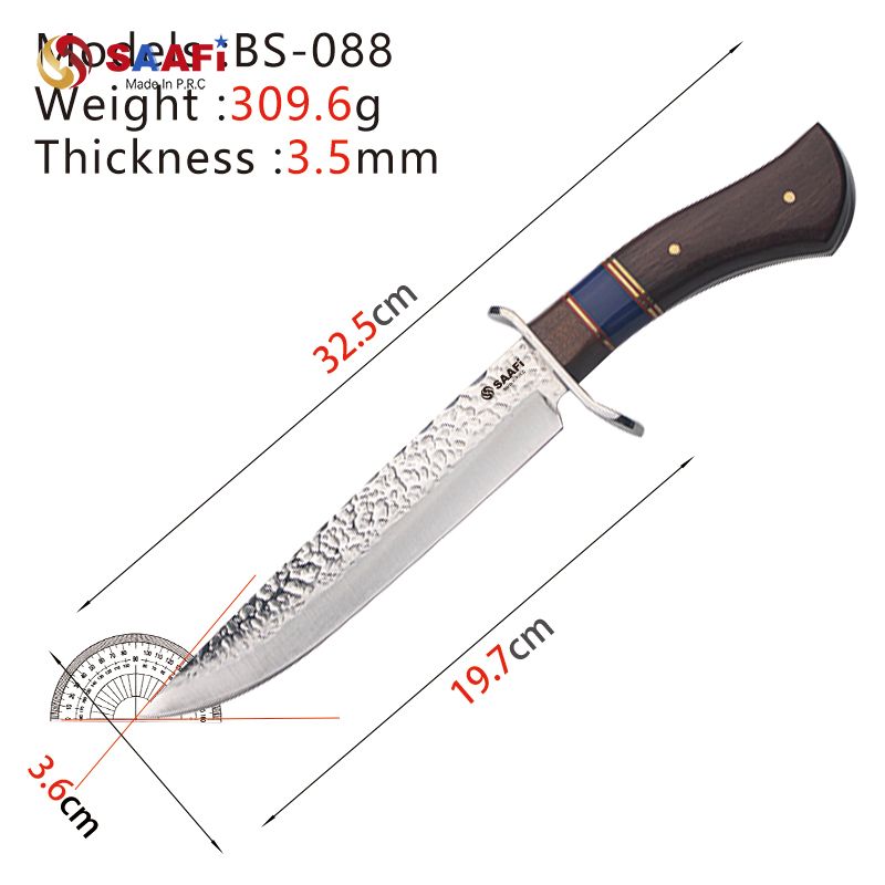 High Carbon Steel Hunting Knife with Wooden Handle Fixed Blade Outdoor Survival Knife