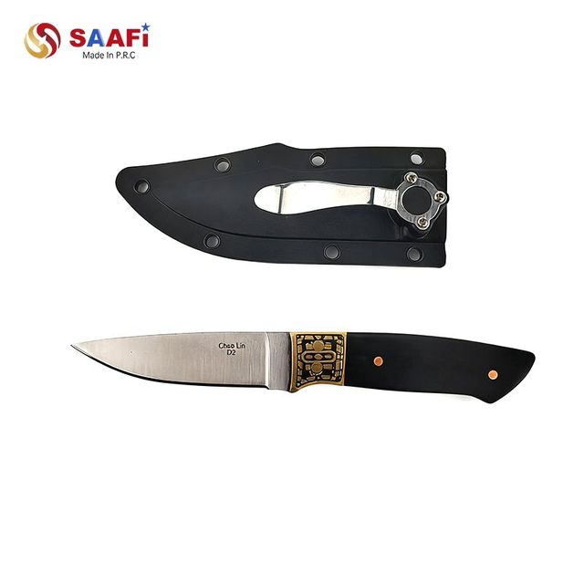 Handmade Fixed Blade Outdoor Knife with Wooden Handle And Leather Sheath for Camping & Hunting