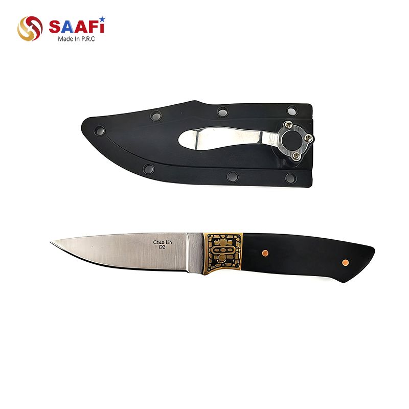 Handmade Fixed Blade Outdoor Knife with Wooden Handle And Leather Sheath for Camping & Hunting