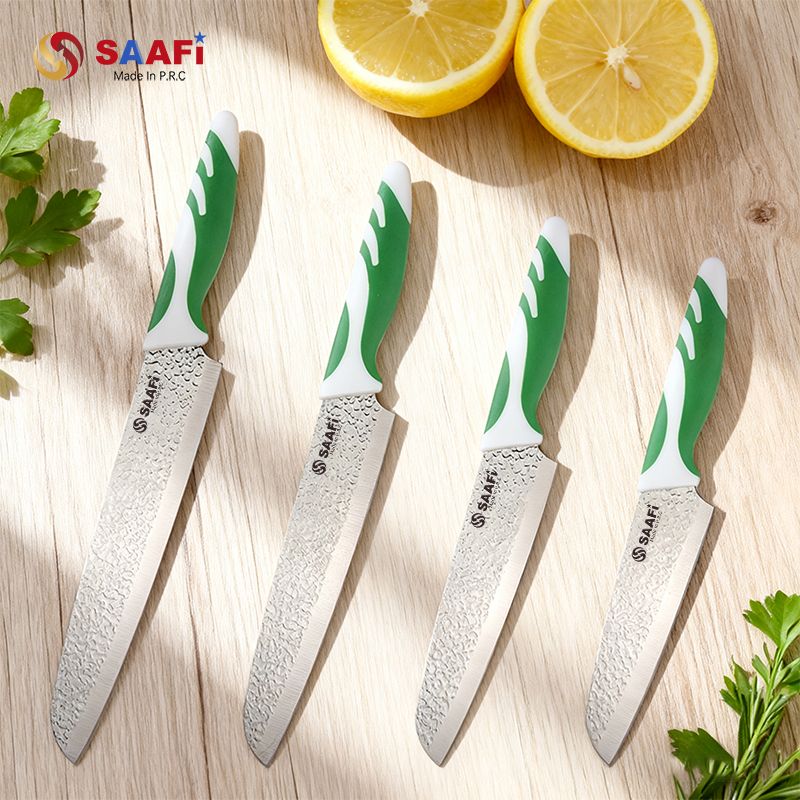 Hammered Finish Kitchen Knife Set Stainless Steel Chef Knives with Ergonomic Non-Slip Handle
