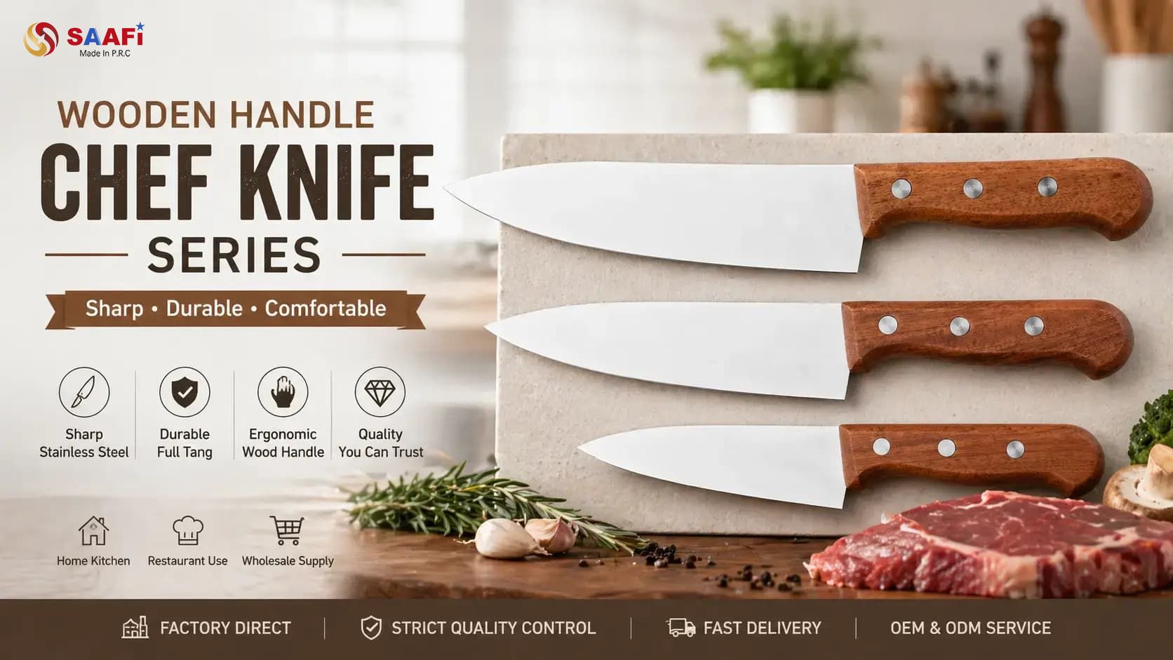 stainless steel kitchen knife