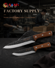 Forged Hammered Stainless Steel Kitchen Knives with Wooden Handle for Professional Use