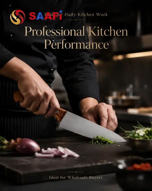 Wood Handle Chef Knife Set for Wholesale And Commercial Kitchen Use
