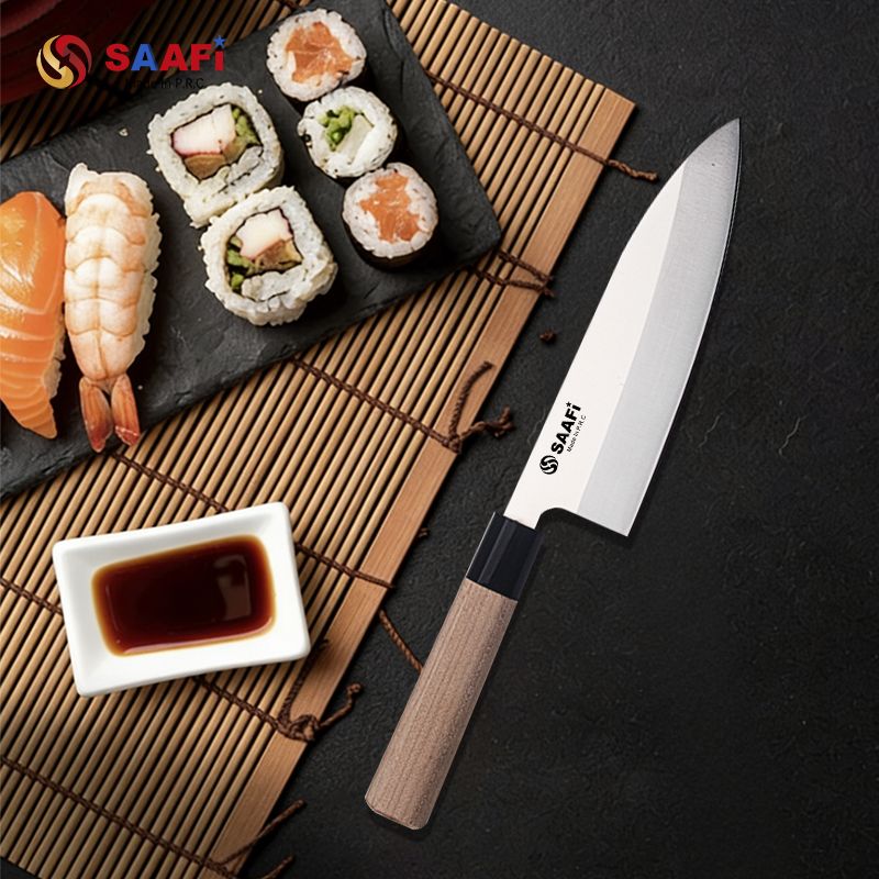 Japanese Style Chef Knife – Multipurpose Santoku Kitchen Knife with Wooden Handle
