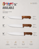 Professional Stainless Steel Slicing Knife with Wooden Handle for Commercial Kitchen & Butcher Use