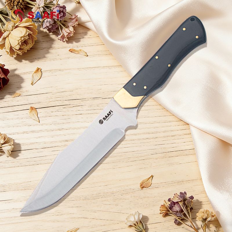 Heavy Duty Fixed Blade Hunting Knife with Wooden Handle for Outdoor Survival