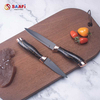 Luxury Black Marble Handle Knife Set with Rotating Acrylic Block And Rose Gold Finish