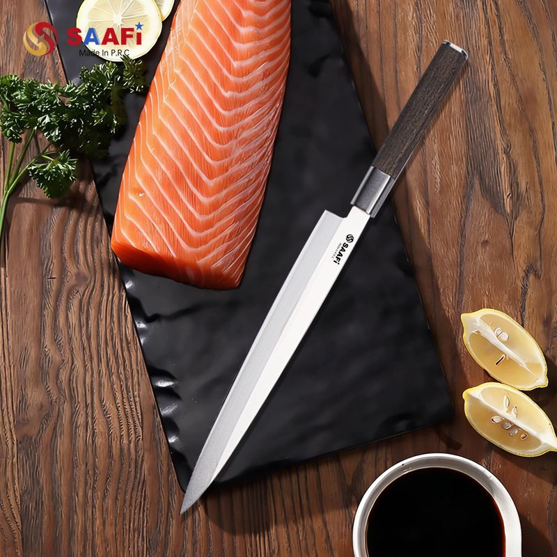 Japanese Sashimi Knife with Wooden Handle – Professional Long Blade Sushi & Fillet Knife Supplier