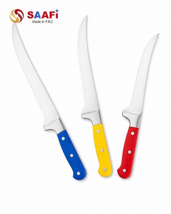 Colorful Handle Stainless Steel Kitchen Knife Set for Commercial and Household Use