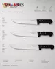 Professional Long Blade Butcher Knife with Black Triple-Rivet Handle for Commercial Kitchens